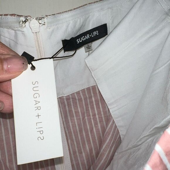 Sugar lips  dusty rose off the shoulder shirt Large NWTS - Picture 5 of 9